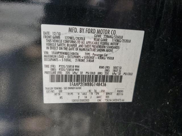 2011 Ford Taurus Sel VIN: 1FAHP2EW8BG148436 Lot: 56654764