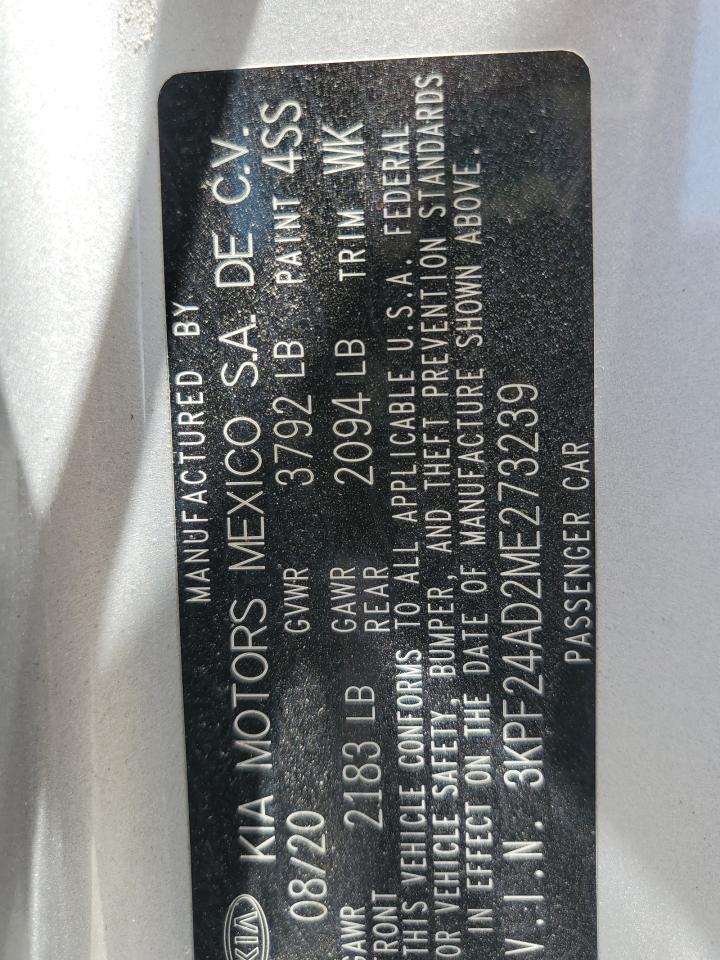 3KPF24AD2ME273239 2021 Kia Forte Fe