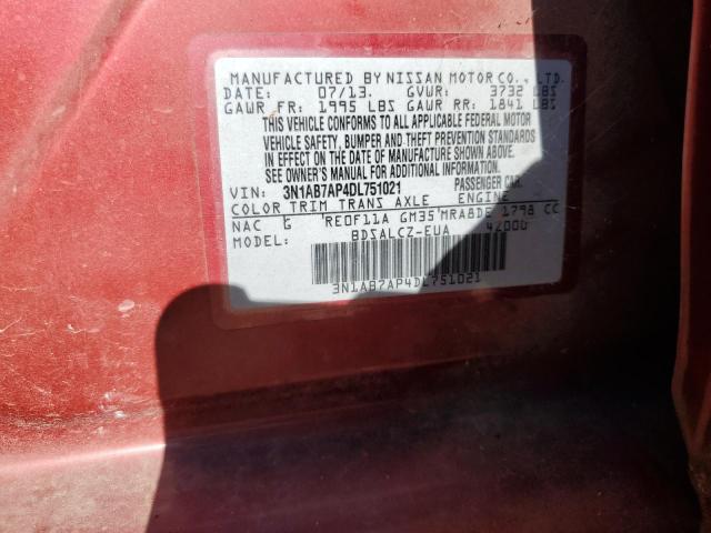 2013 Nissan Sentra S VIN: 3N1AB7AP4DL751021 Lot: 60262524