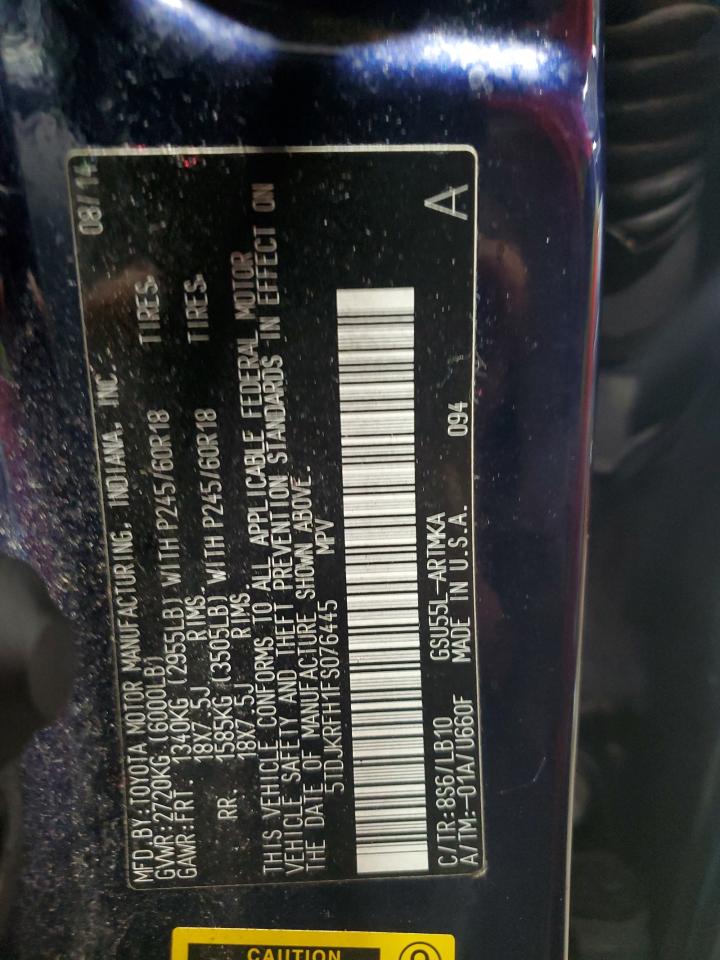 5TDJKRFH1FS076445 2015 Toyota Highlander Xle