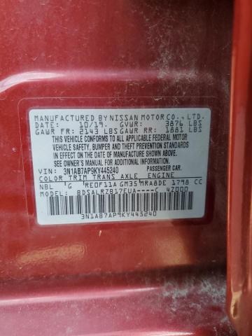 2019 Nissan Sentra S VIN: 3N1AB7AP9KY445240 Lot: 60640624