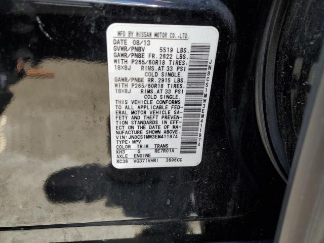 2014 Infiniti Qx70 VIN: JN8CS1MW3EM411974 Lot: 60117644