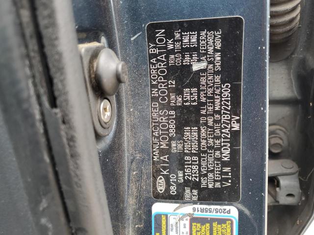 2011 Kia Soul + VIN: KNDJT2A27B7221905 Lot: 59695744