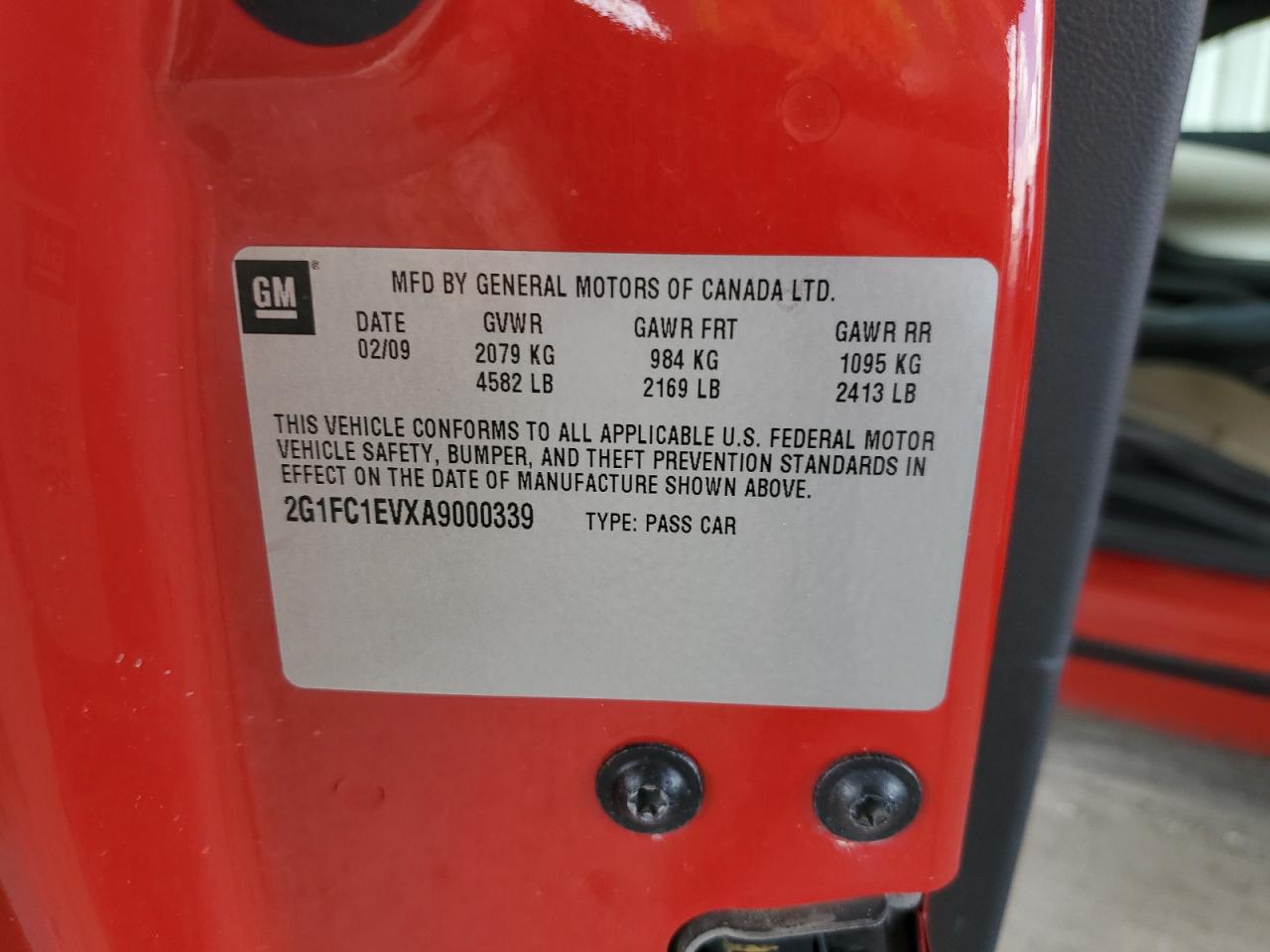 2G1FC1EVXA9000339 2010 Chevrolet Camaro Lt