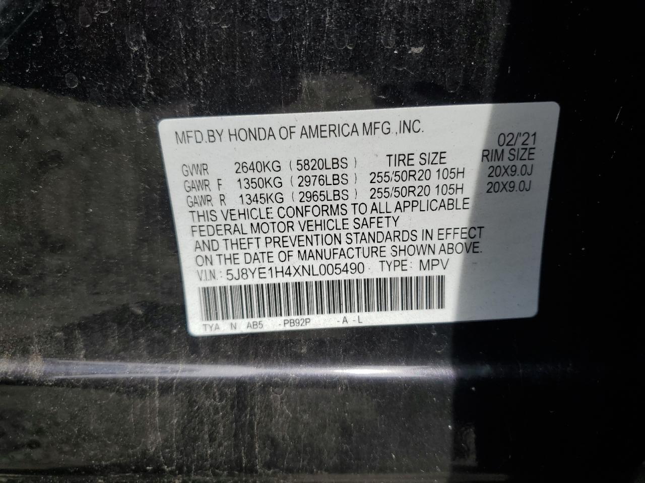 5J8YE1H4XNL005490 2022 Acura Mdx Technology