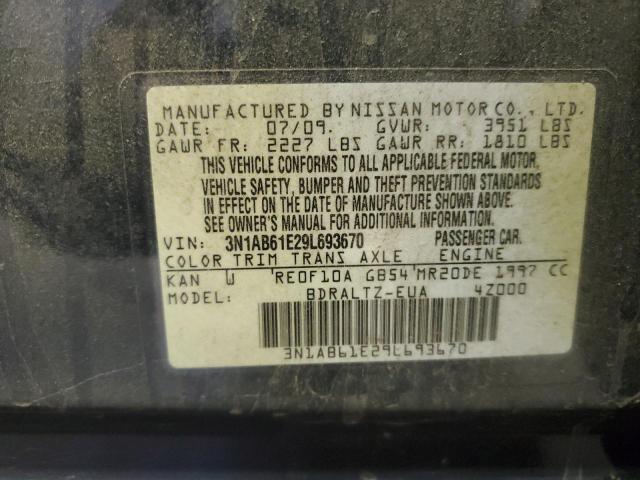 2009 Nissan Sentra 2.0 VIN: 3N1AB61E29L693670 Lot: 58283224