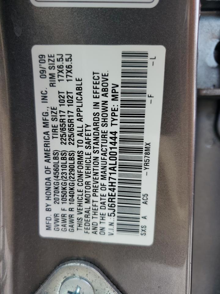 5J6RE4H71AL001444 2010 Honda Cr-V Exl