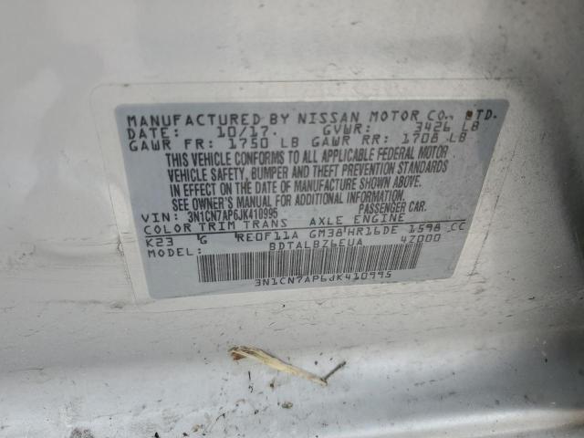 2018 Nissan Versa S VIN: 3N1CN7AP6JK410995 Lot: 57649144