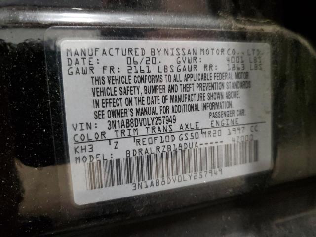 2020 Nissan Sentra Sr VIN: 3N1AB8DV0LY257949 Lot: 59492044