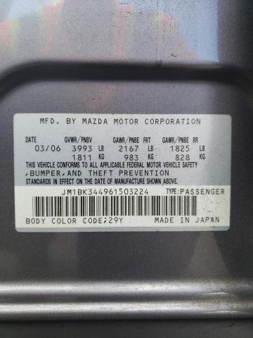 2006 Mazda 3 Hatchback VIN: JM1BK344961503224 Lot: 58492344