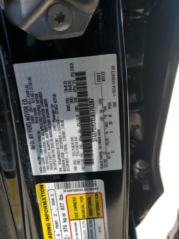 VIN 3FA6P0HDXLR170387 2020 Ford Fusion, SE no.12