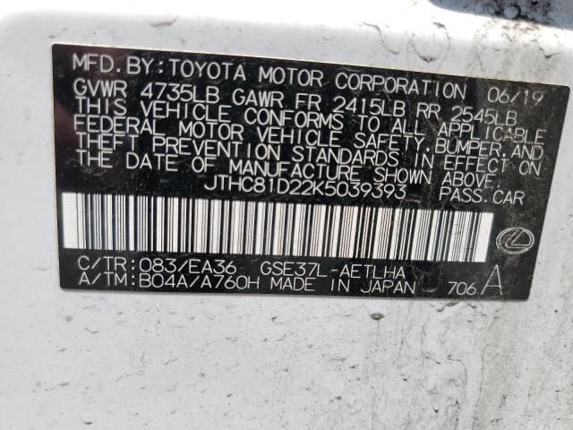 2019 Lexus Is 300 VIN: JTHC81D22K5039393 Lot: 59401764