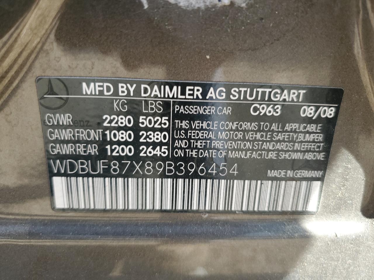 WDBUF87X89B396454 2009 Mercedes-Benz E 350 4Matic