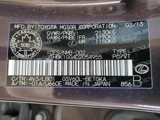 2013 Lexus Es 350 VIN: JTHBK1GG4D2054955 Lot: 54799244