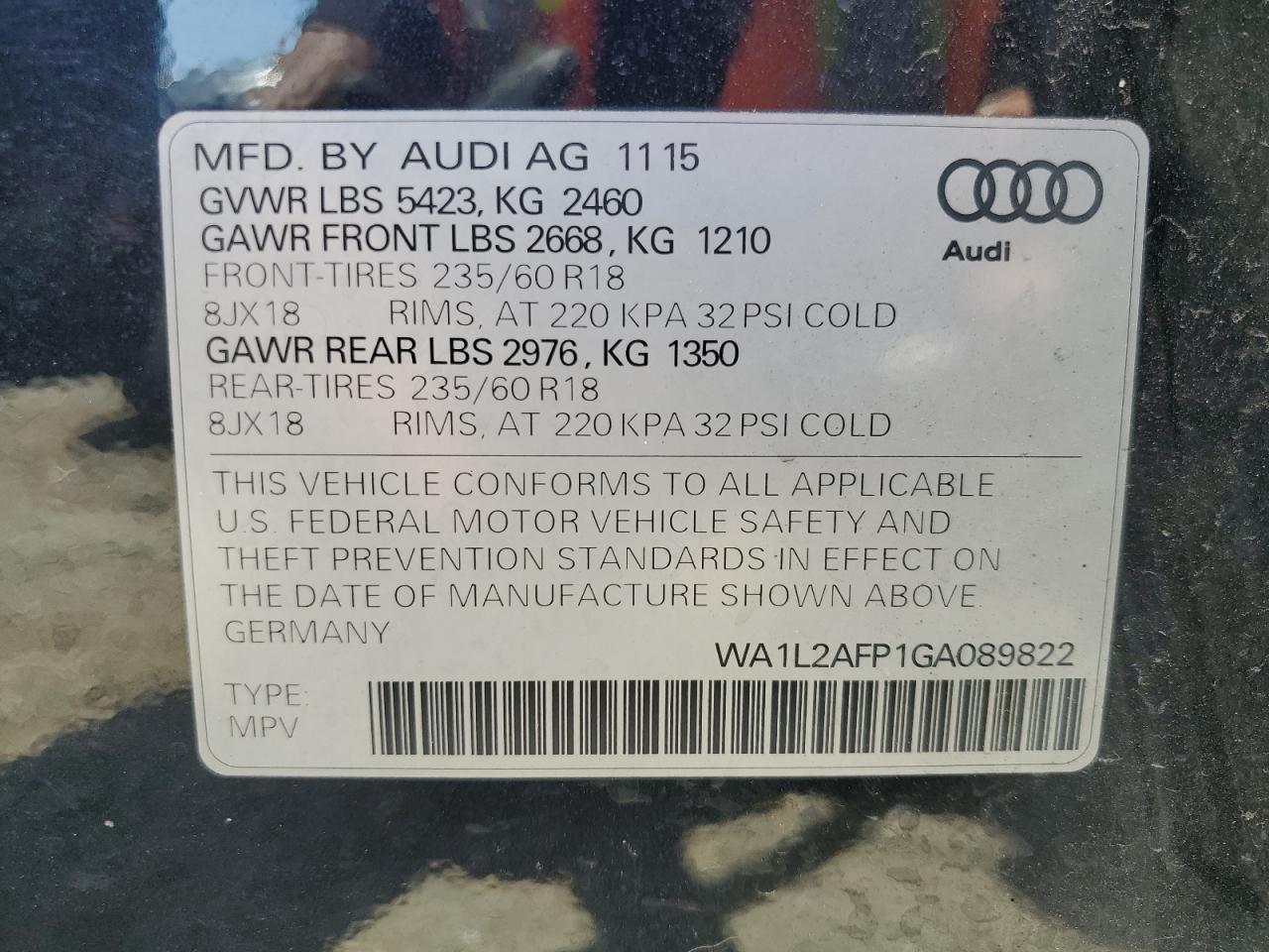 WA1L2AFP1GA089822 2016 Audi Q5 Premium Plus