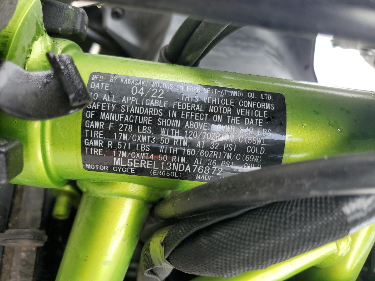 ML5EREL13NDA76872 2022 Kawasaki Er650 L