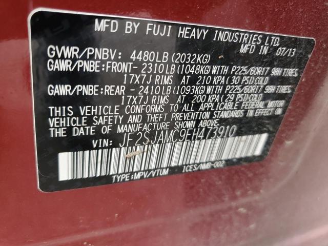 2014 Subaru Forester 2.5I Touring VIN: JF2SJAMC9EH473910 Lot: 58421424