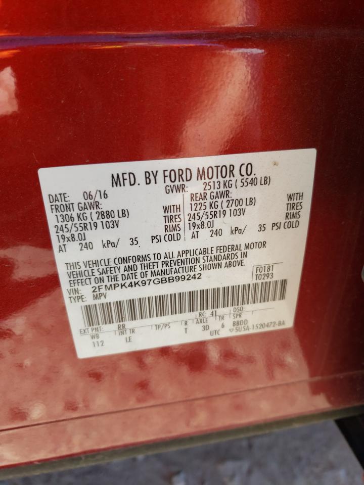 2FMPK4K97GBB99242 2016 Ford Edge Titanium