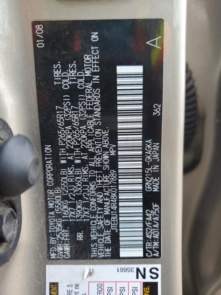 JTEBU14R48K017889 2008 Toyota 4Runner Sr5