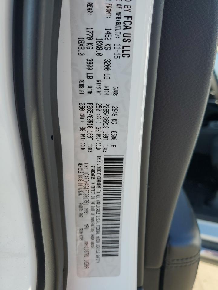 1C4RDHAG1FC201791 2015 Dodge Durango Sxt