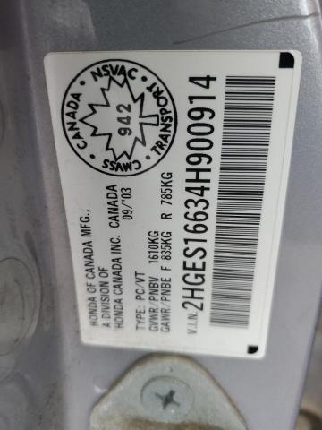 2004 Honda Civic Lx VIN: 2HGES16634H900914 Lot: 59745684