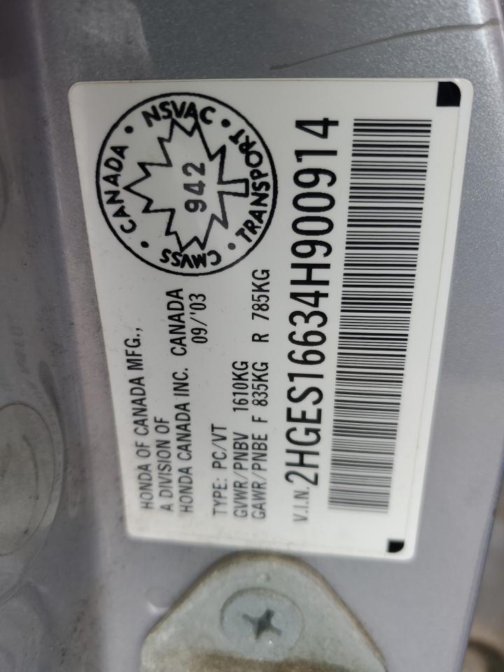 2HGES16634H900914 2004 Honda Civic Lx