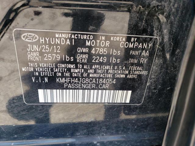 2012 Hyundai Azera Gls VIN: KMHFH4JG8CA184054 Lot: 58986264