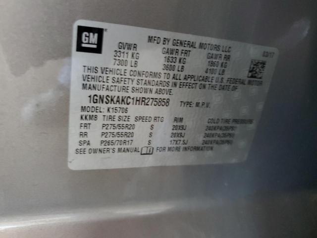 2017 Chevrolet Tahoe K1500 Ls VIN: 1GNSKAKC1HR275858 Lot: 58898834