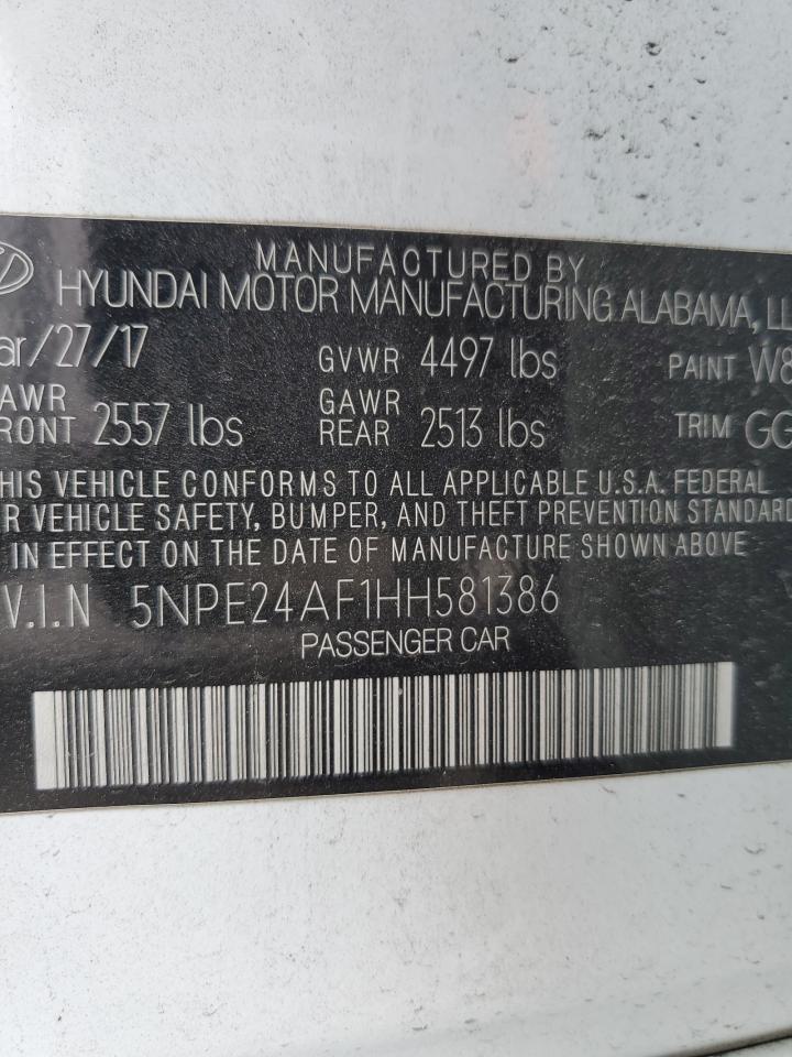 5NPE24AF1HH581386 2017 Hyundai Sonata Se