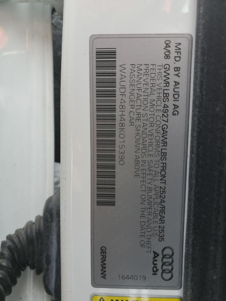 WAUDF48H48K015390 2008 Audi A4 2.0T Cabriolet Quattro