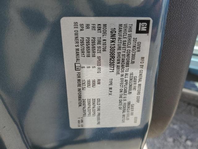 2008 Chevrolet Tahoe K1500 VIN: 1GNFK13098R230771 Lot: 60164394