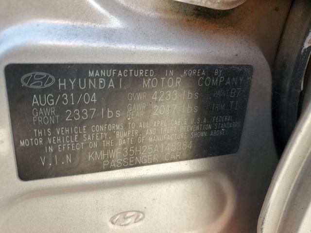 2005 Hyundai Sonata Gls VIN: KMHWF35H25A145384 Lot: 59528274