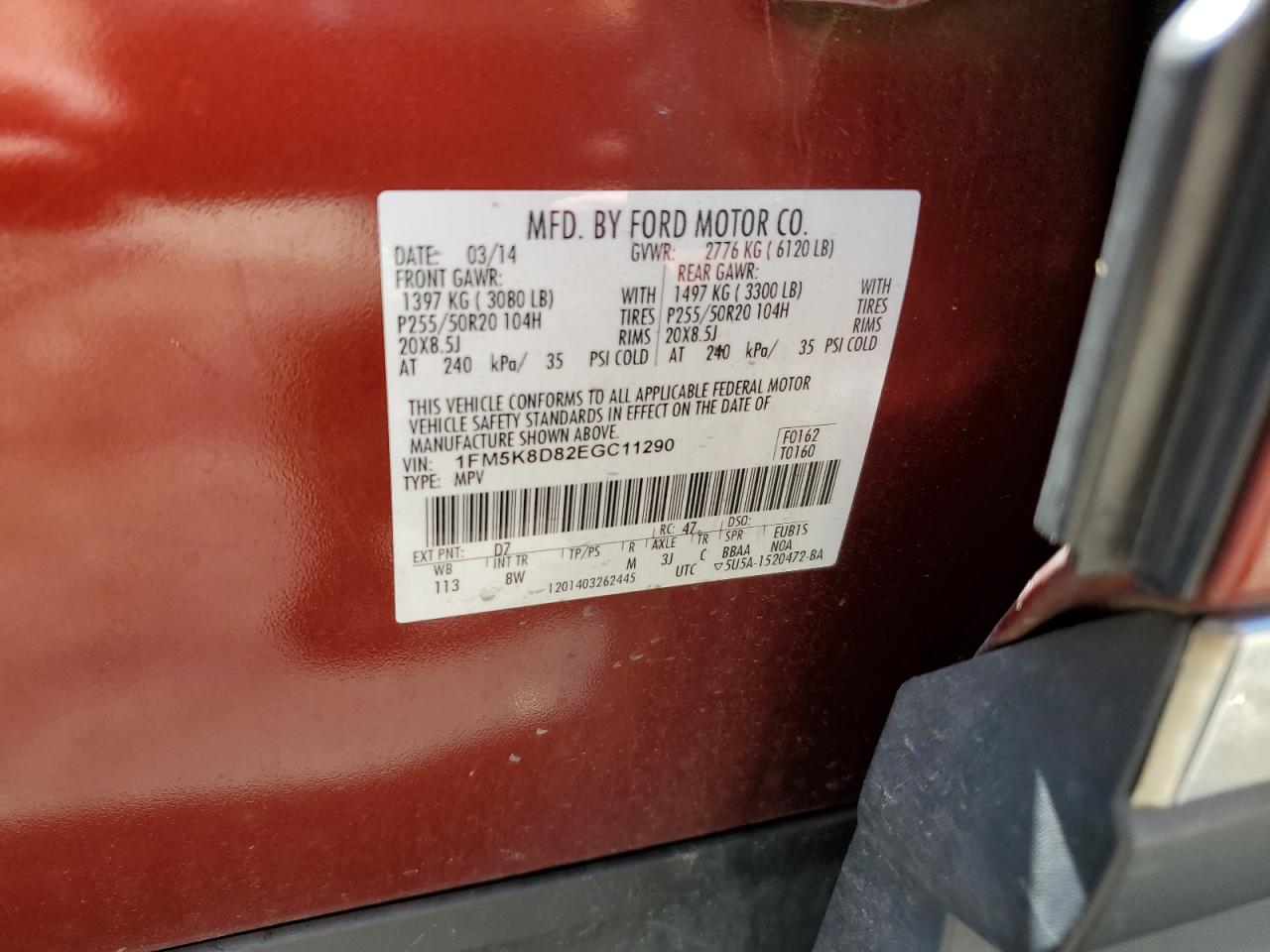 1FM5K8D82EGC11290 2014 Ford Explorer Xlt