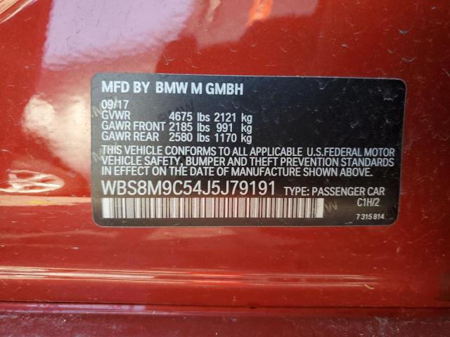 VIN WBS8M9C54J5J79191 2018 BMW M3 no.12