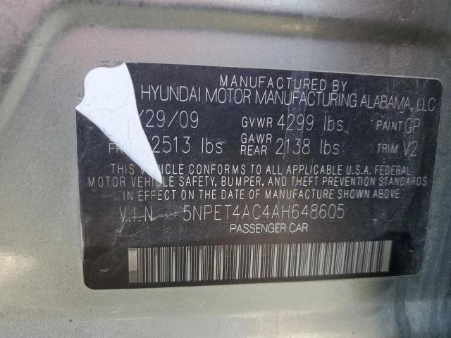 2010 Hyundai Sonata Gls VIN: 5NPET4AC4AH648605 Lot: 59170504