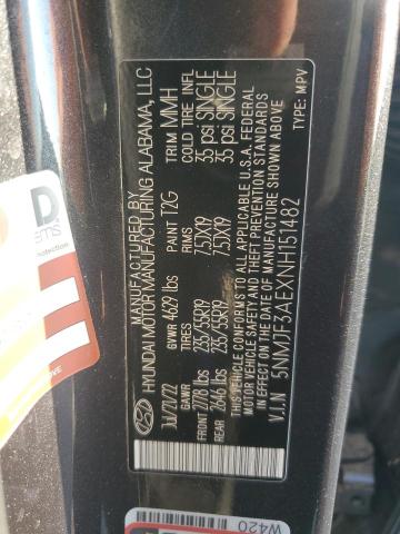 2022 Hyundai Tucson Sel VIN: 5NMJF3AEXNH151482 Lot: 58269874