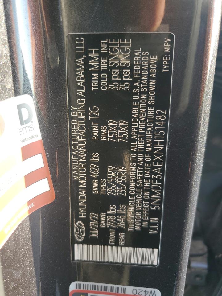 5NMJF3AEXNH151482 2022 Hyundai Tucson Sel