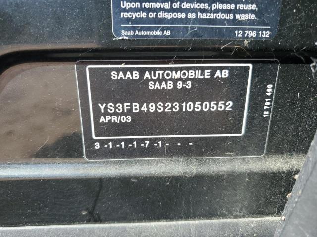 2003 Saab 9-3 Linear VIN: YS3FB49S231050552 Lot: 58413024