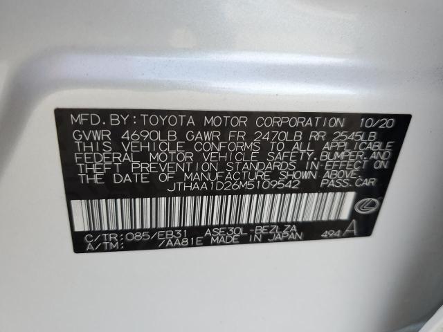 2021 Lexus Is 300 VIN: JTHAA1D26M5109542 Lot: 59949734