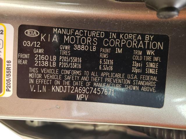 2012 Kia Soul + VIN: KNDJT2A69C7457671 Lot: 59087954