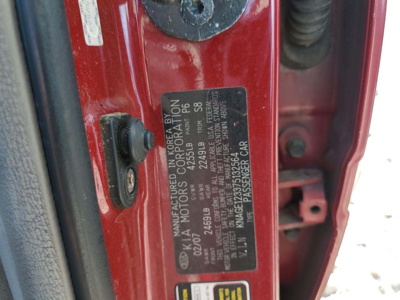 KNAGE123375132564 2007 Kia Optima Lx