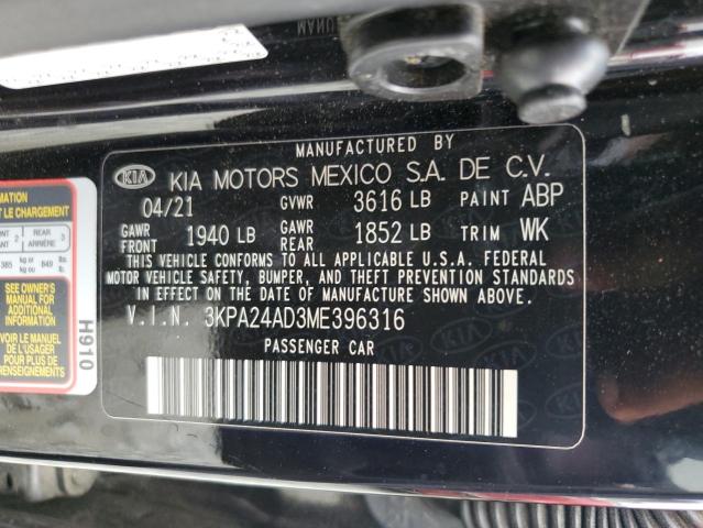 2021 Kia Rio Lx VIN: 3KPA24AD3ME396316 Lot: 60927124