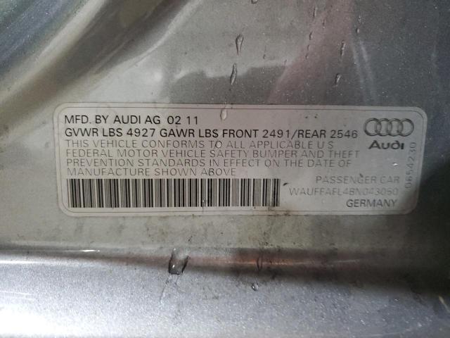 2011 Audi A4 Premium Plus VIN: WAUFFAFL4BN043050 Lot: 60234374