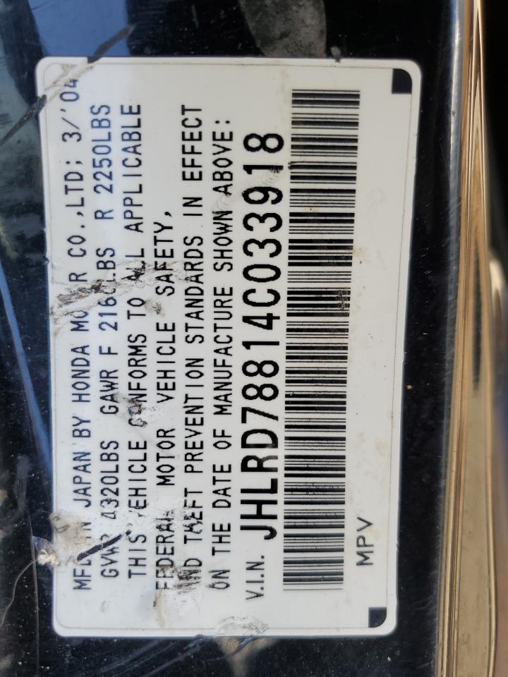 JHLRD78814C033918 2004 Honda Cr-V Ex