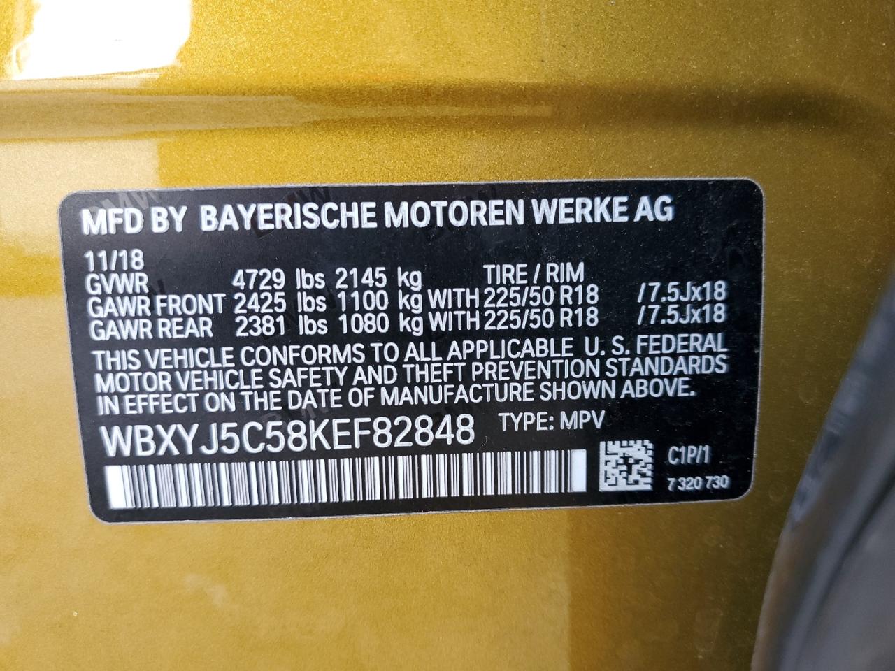 WBXYJ5C58KEF82848 2019 BMW X2 xDrive28I