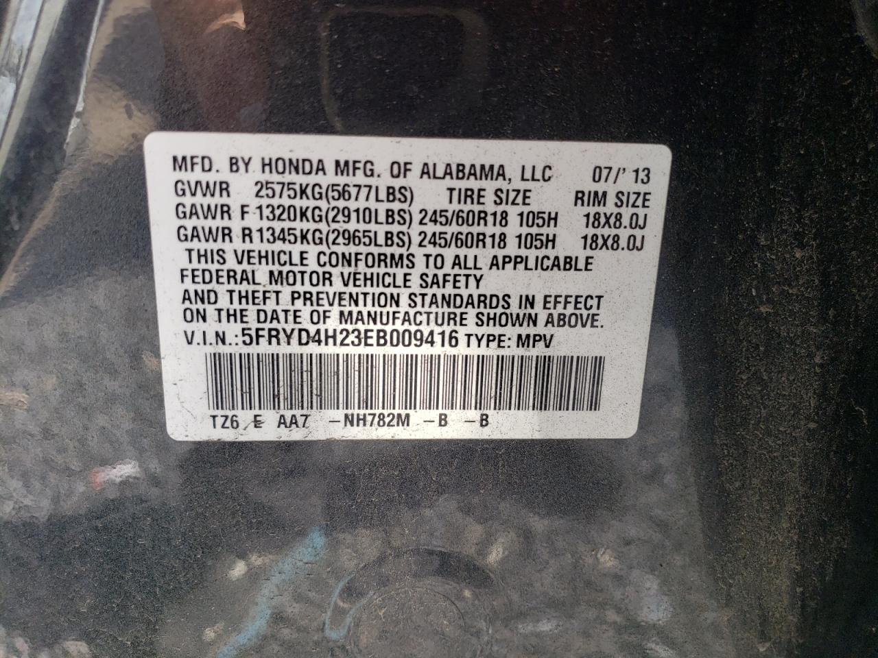 5FRYD4H23EB009416 2014 Acura Mdx