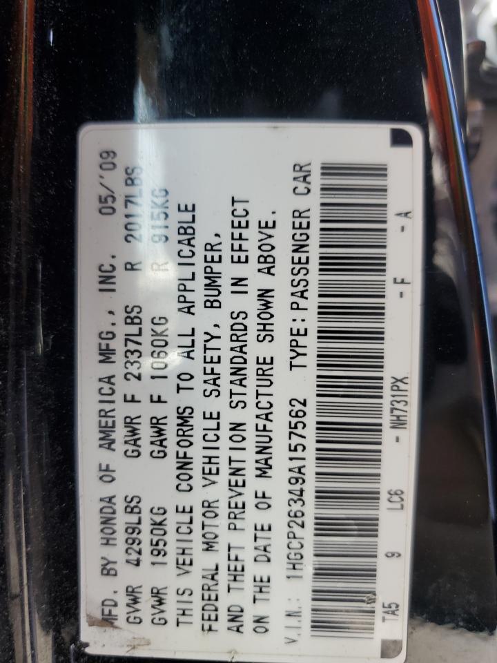 1HGCP26349A157562 2009 Honda Accord Lx