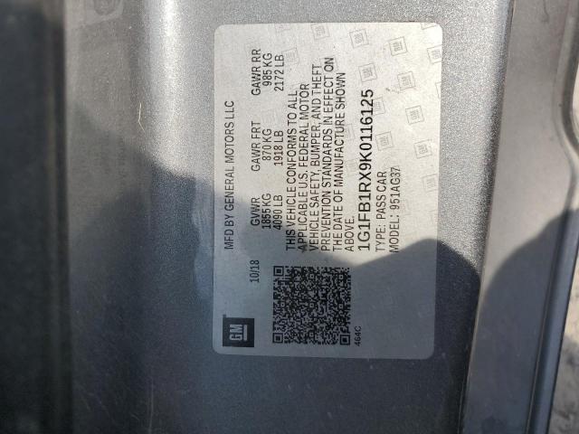 2019 Chevrolet Camaro Ls VIN: 1G1FB1RX9K0116125 Lot: 59549224