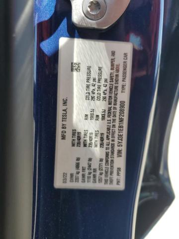 2022 Tesla Model 3 VIN: 5YJ3E1EB1NF208900 Lot: 61048454