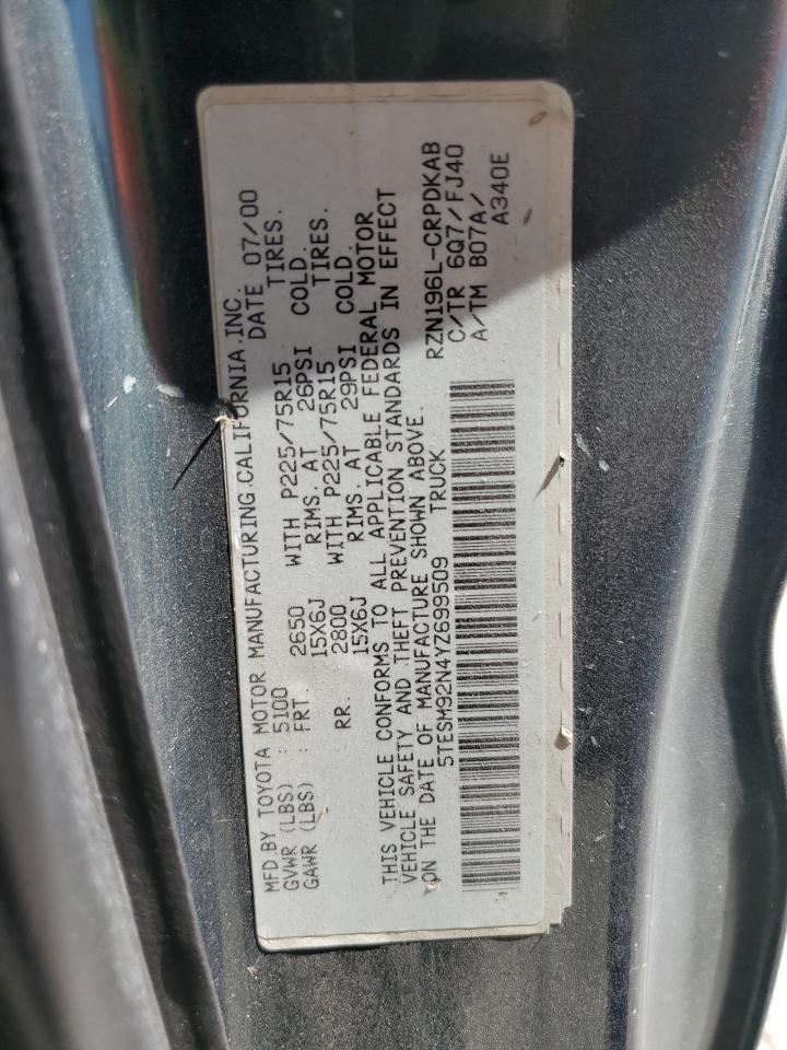 5TESM92N4YZ699509 2000 Toyota Tacoma Xtracab Prerunner